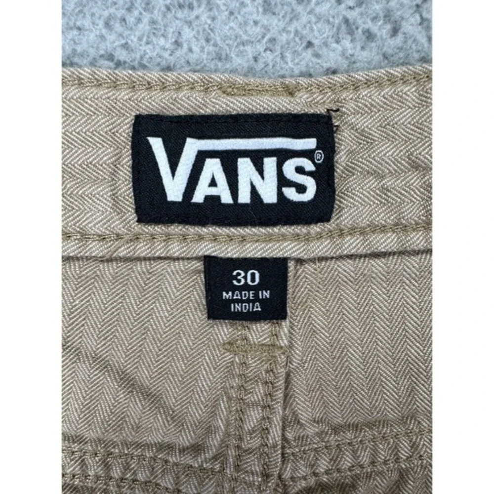 Vans Shorts Mens 30 Beige Khaki Chino 100% Cotton Outdoor Flat Front Lightweight